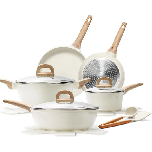 Granite Nonstick Pots And Pans Set 14 Pieces Induction