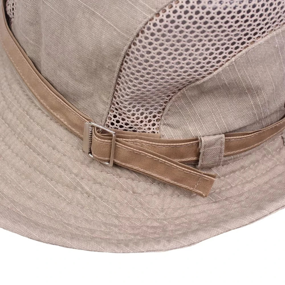 CN Outdoor Bucket Hat Men Summer Breathable Panama Cap