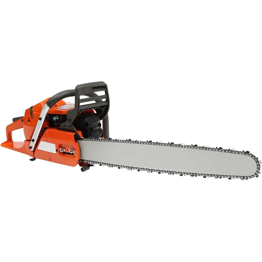 Gas Chainsaw with 24 inch Guide Bar,2-Stroke 65cc Gasoline Power Chain Saws with Handle+Fuel Tanks