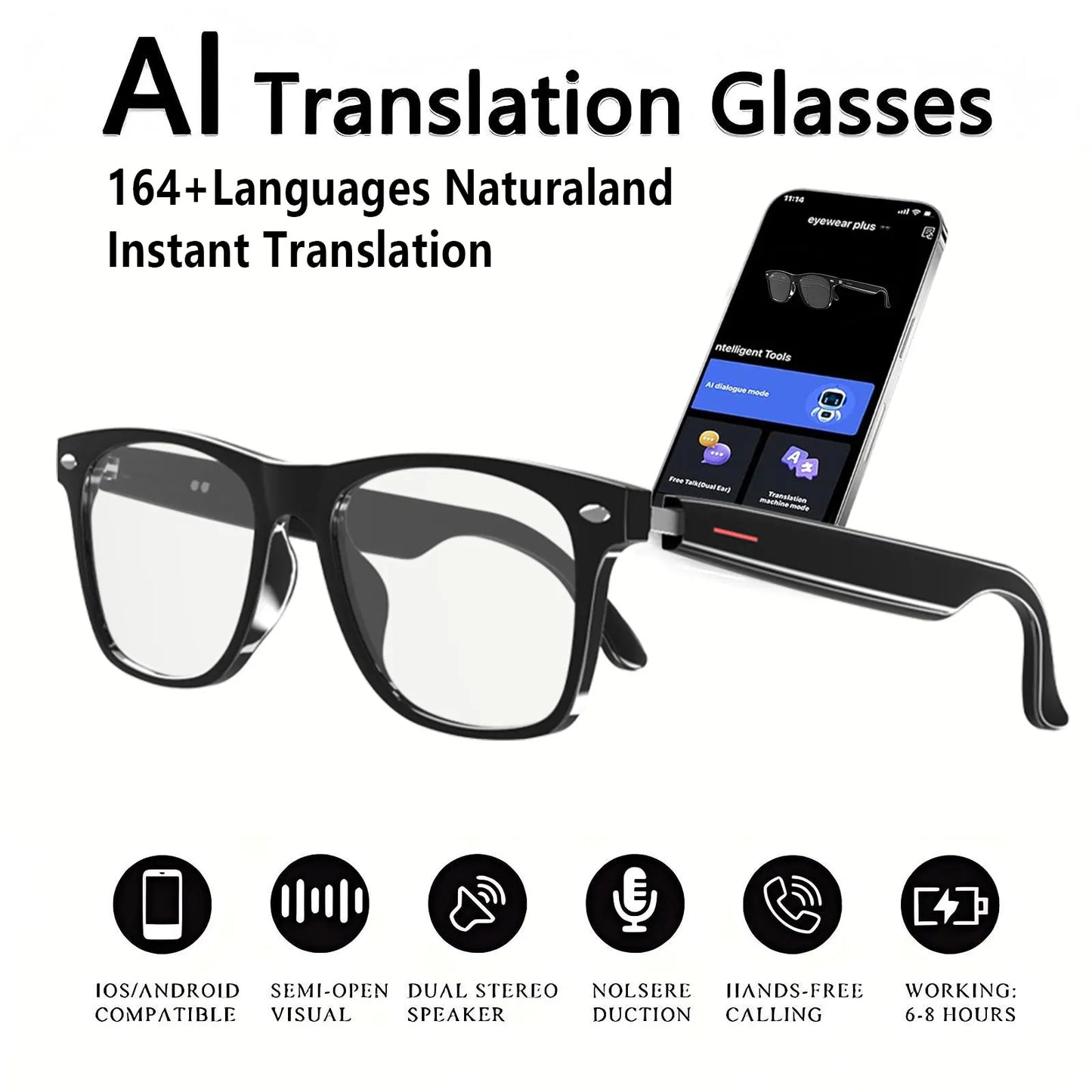 Giinova Smart AI Translation Glasses With Anti Blue Light