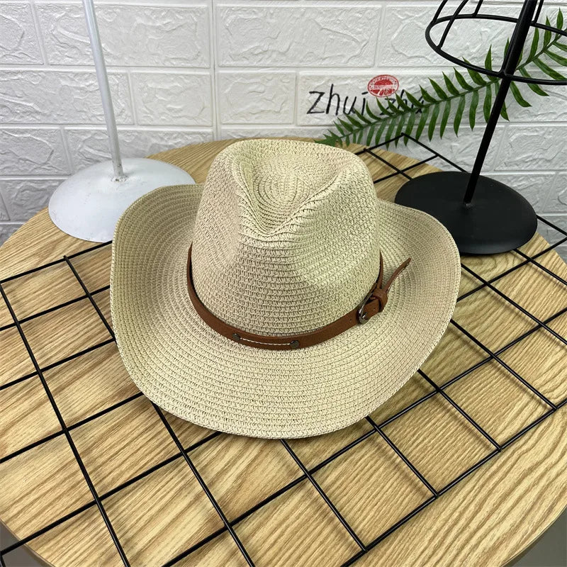 Tibet Guangdong Wide Brim Straw Cowboy Hat Sun Protection