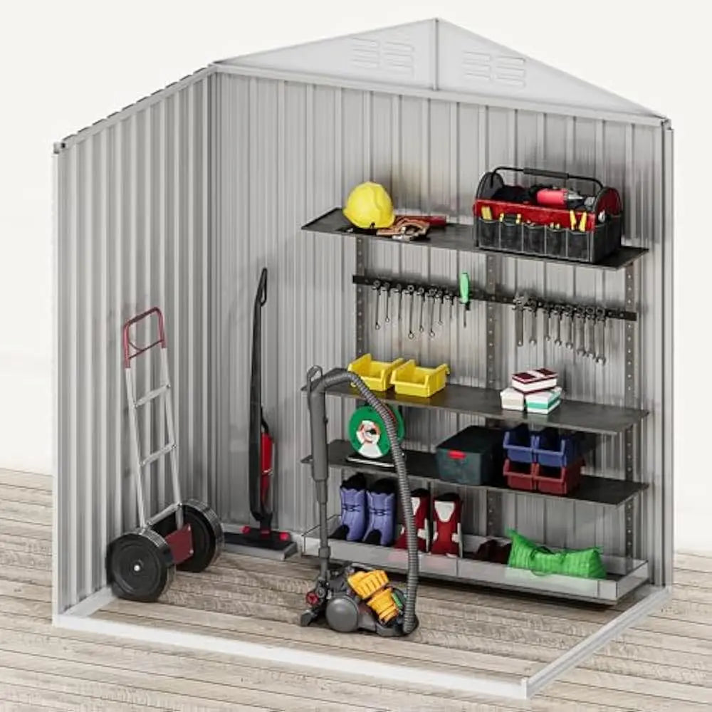 Feature Metal Outdoor Storage Shed With Ventilation