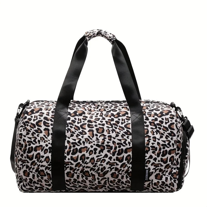 Unixinu Leopard Print Tote Bag Travel Duffle Weekender