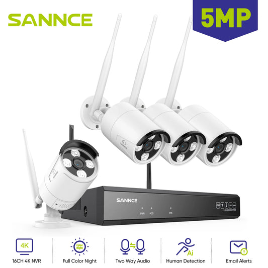 SANNCE 5MP Wifi Security Camera System with Night Vision