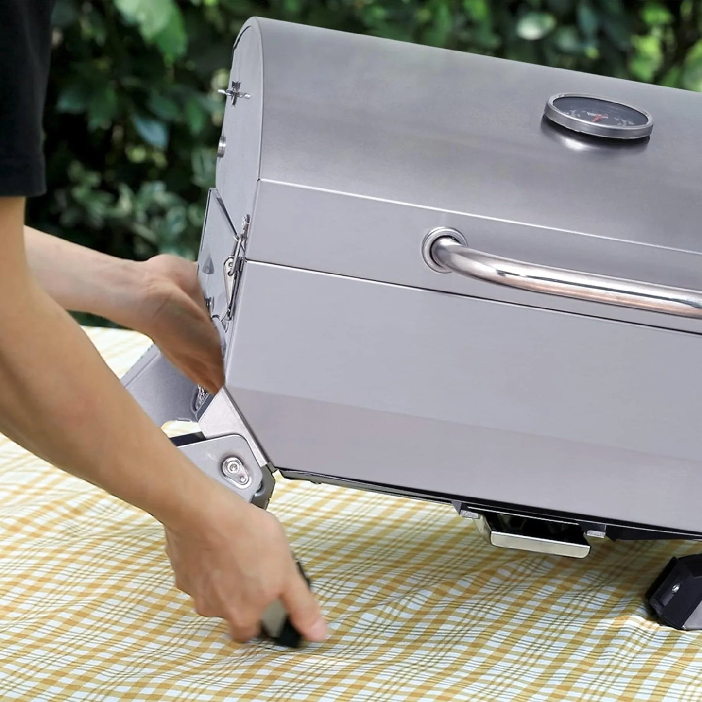 Stainless Steel Portable Gas Grill for Camping and Tailgating