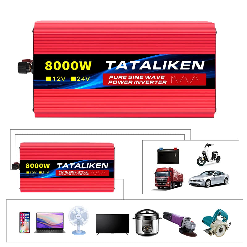 TATALIKEN Pure Sine Wave Inverter 10000W DC To AC Portable