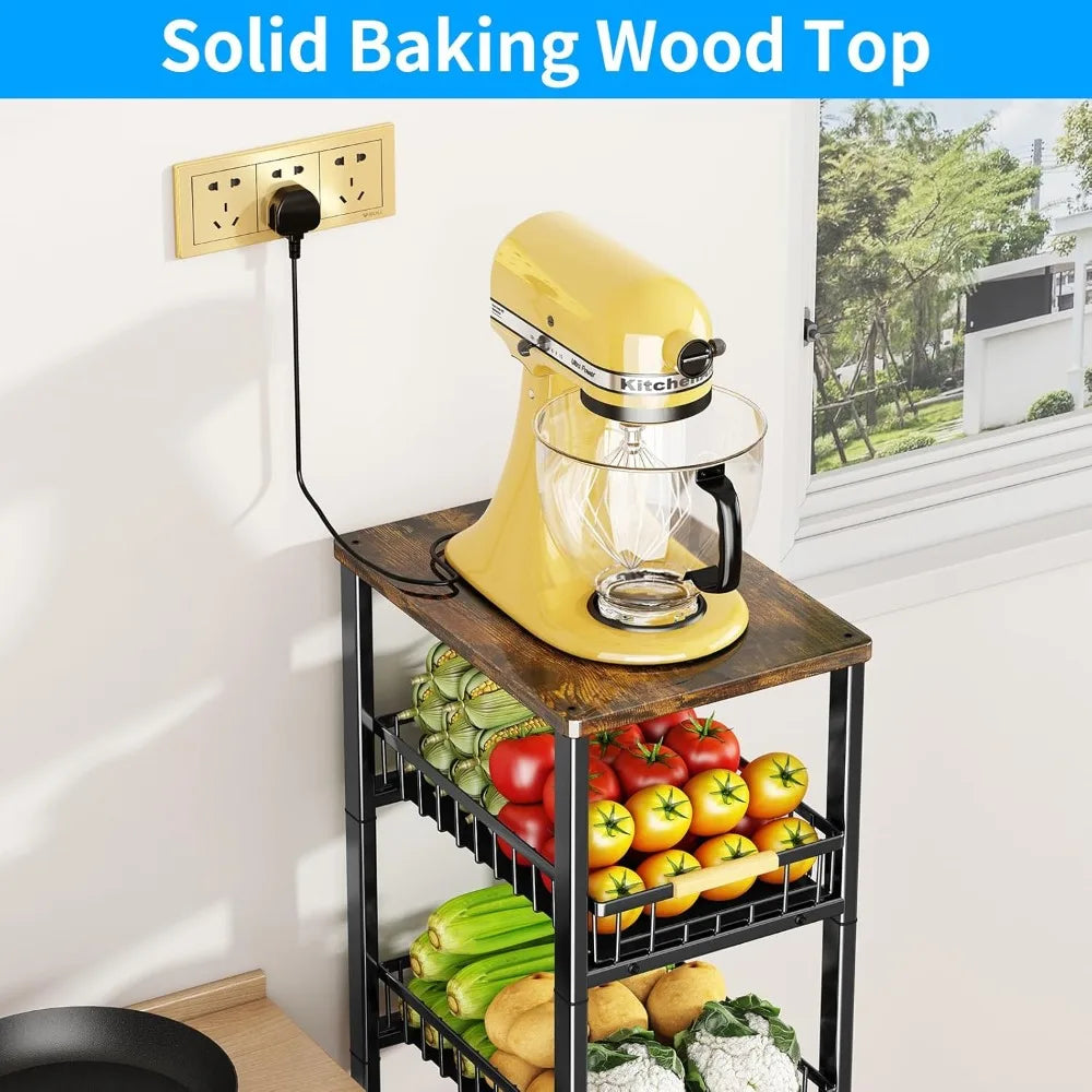 Hign-concerned Fruit Vegetable Storage Basket 5 Pullout