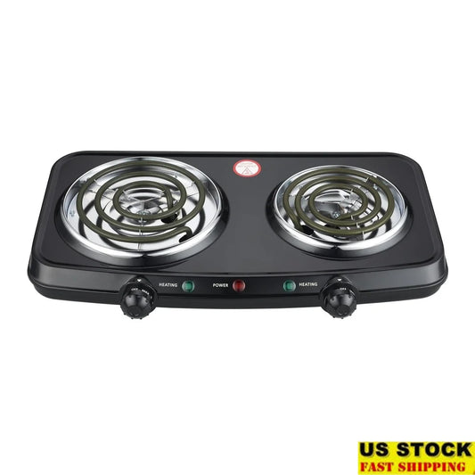 XMSJ Portable Double Burner Hot Plate 1800W Compact