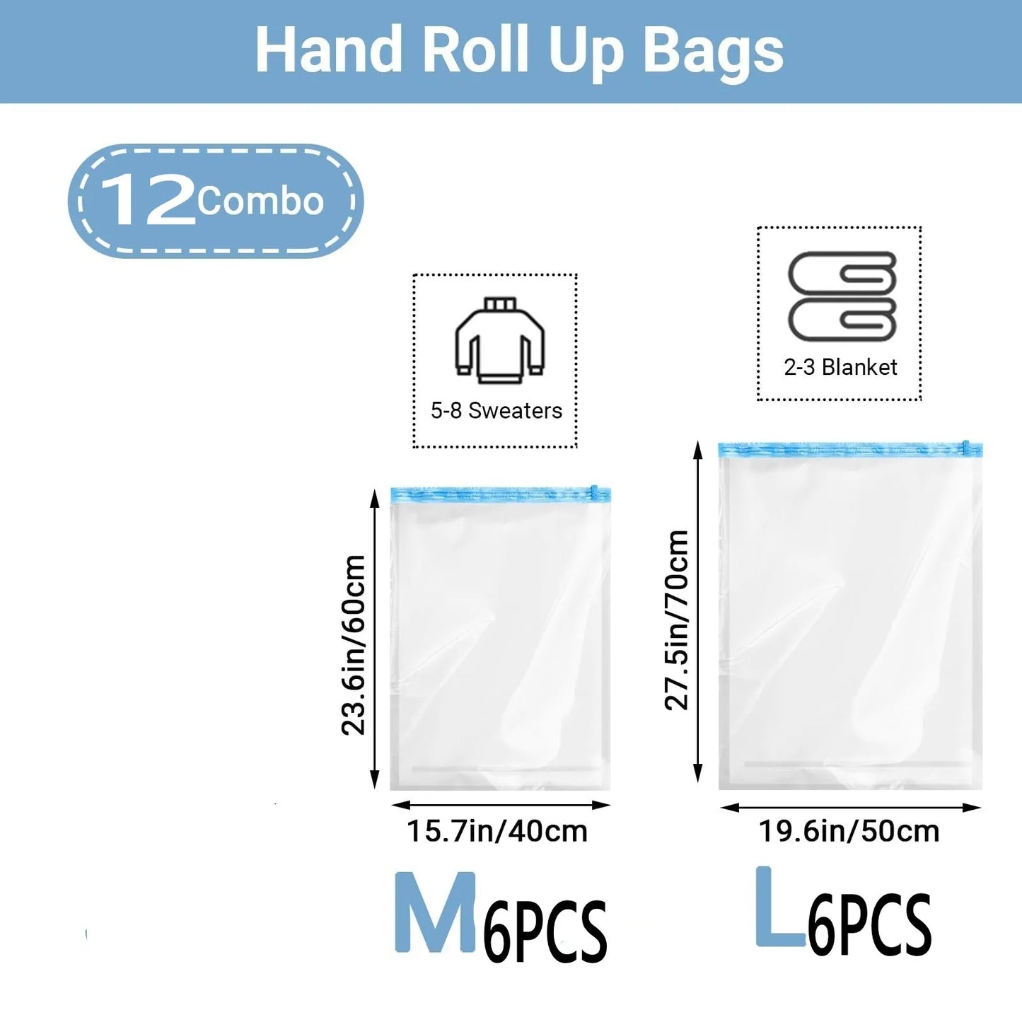 Space Saver Travel Storage Bags No Pump Vacuum