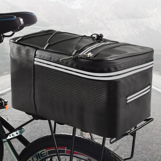 15L Waterproof Bicycle Rear Rack Storage Trunk Bag with Stripes
