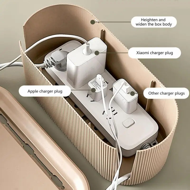 Cable Management Box Storage Organizer Case Home Office