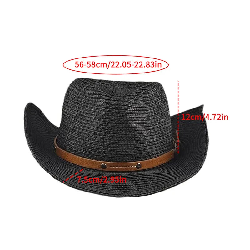 Tibet Guangdong Wide Brim Straw Cowboy Hat Sun Protection