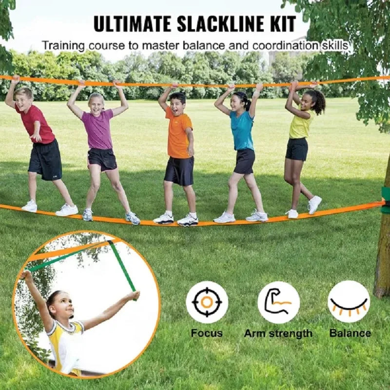 VEVOR Slackline Kit With Training Line And Accessories