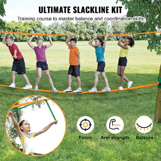 VEVOR Slackline Kit With Training Line And Accessories