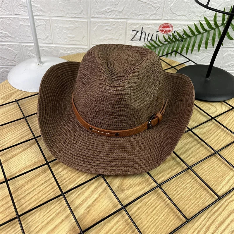 Tibet Guangdong Wide Brim Straw Cowboy Hat Sun Protection