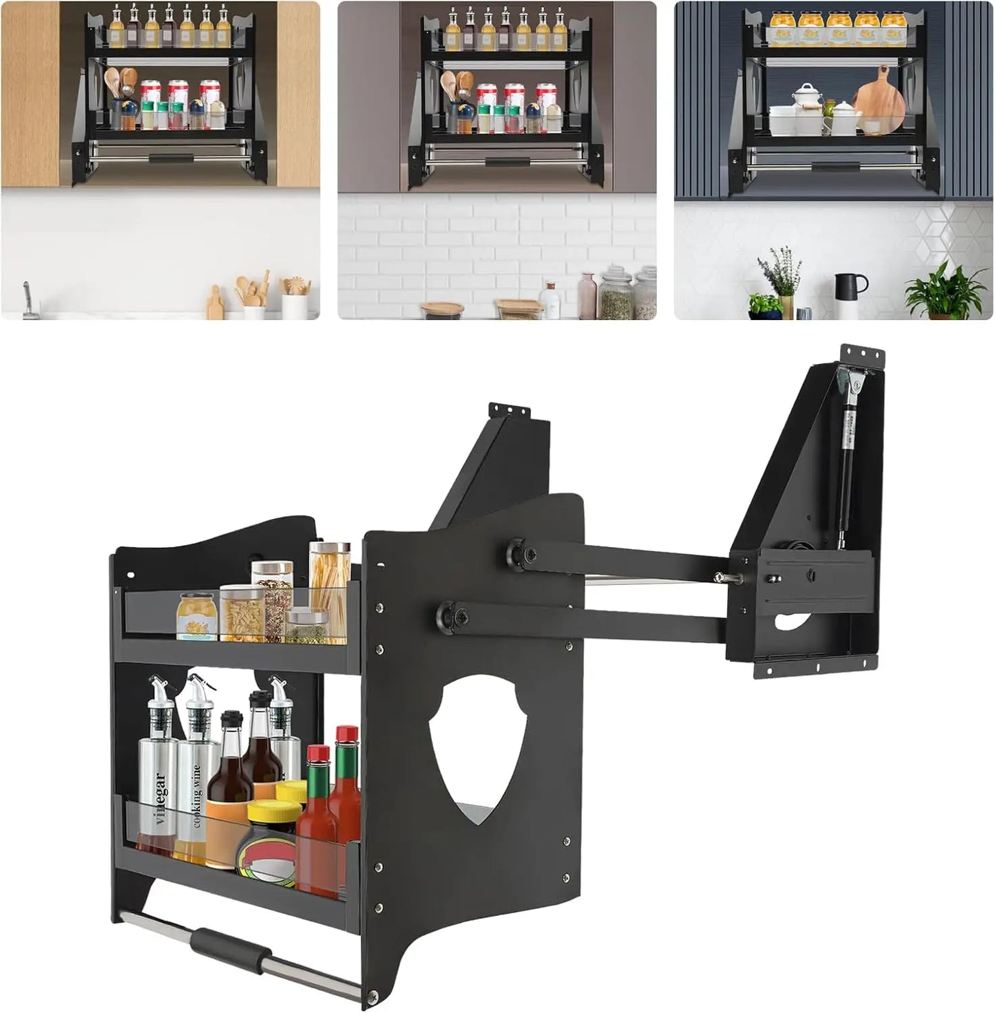 Pull Down Cabinet Organizer 2 Tier Heavy Duty Spice Rack