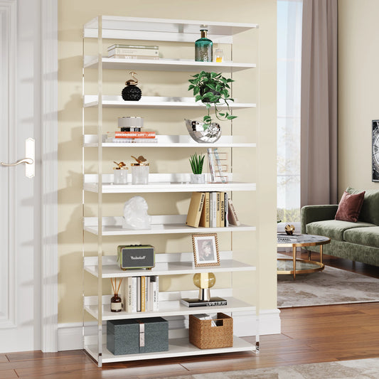 Tribesigns 8-Tier Acrylic Bookshelf Modern Home Bookcase
