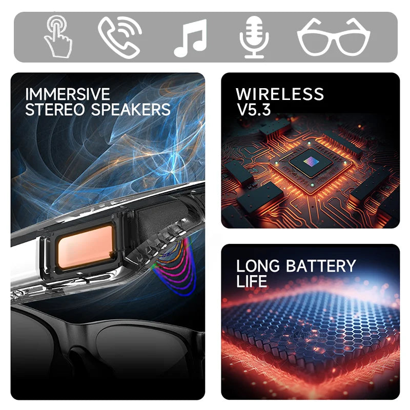 Giinova G10C Smart Glasses Bluetooth Music And Calls