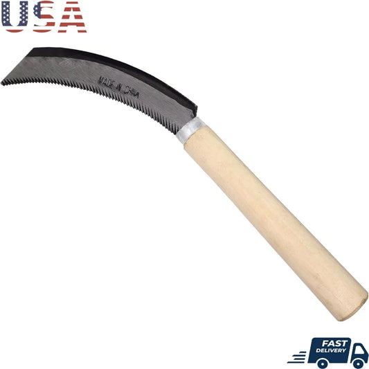 XMSJ Wooden Handle Harvest Sickle Set of 4 Garden Knives