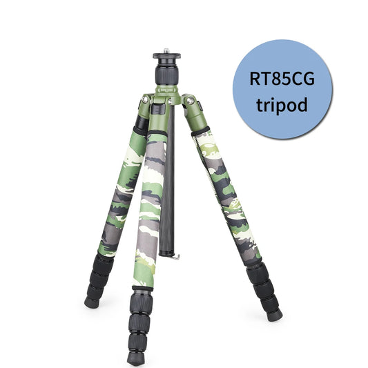Army Green Carbon Fiber RT75CG/85CG Tripod Monopod  Heavy Duty Stand With 360° Panoramic Ball Head for Digital DSLR Camera