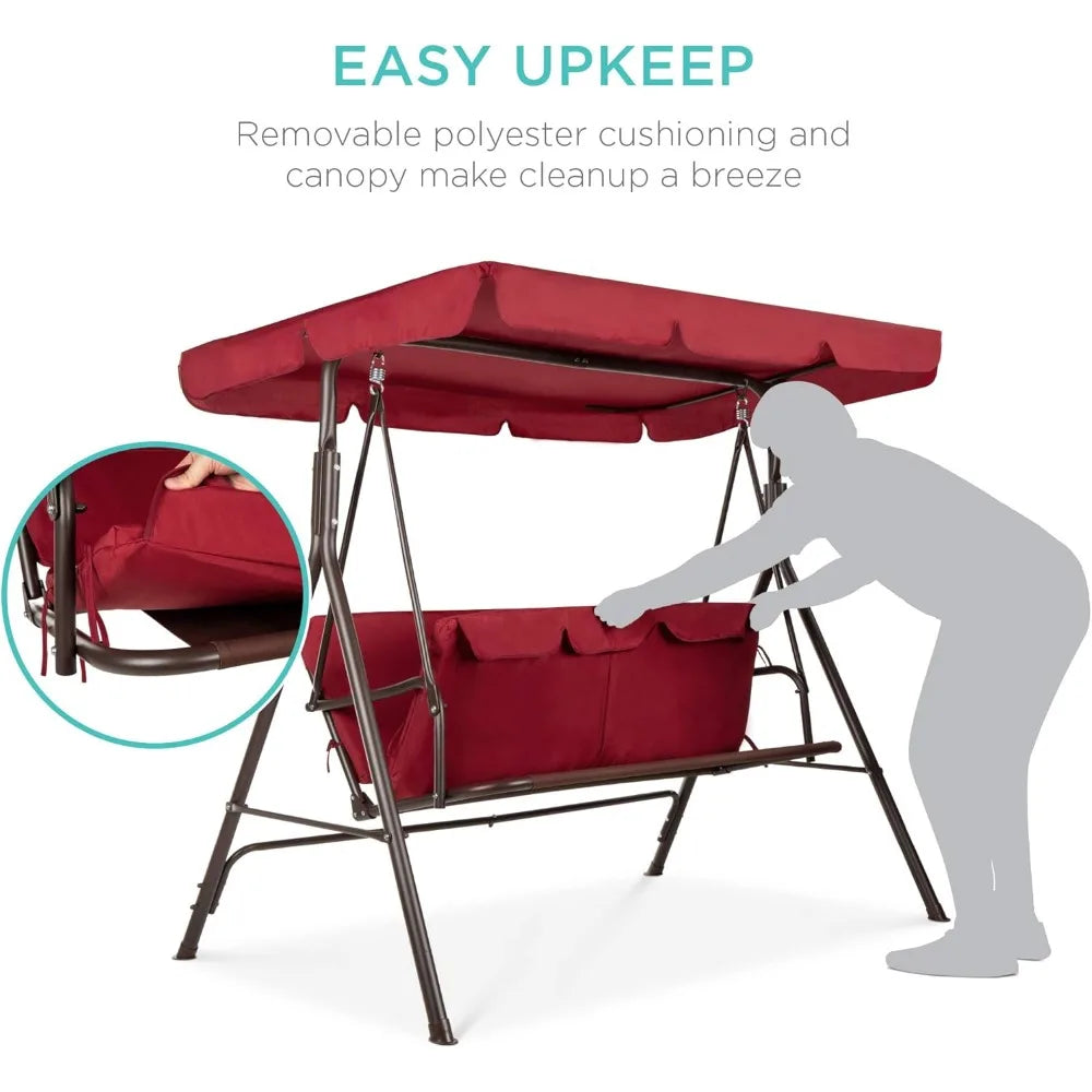 Frame Outdoor Patio Swing Chair Alloy Steel Glider Bench