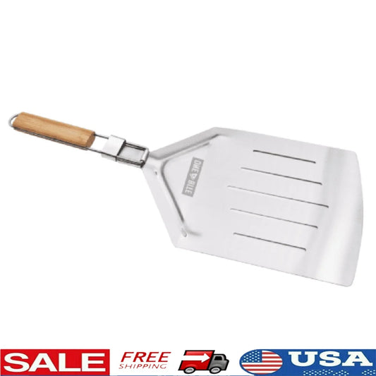 Stainless Steel Pizza Peel with Wood Handle for Easy Cooking