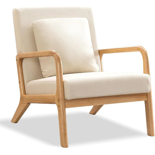 Mid Century Modern Accent Chair with Lumbar Pillow