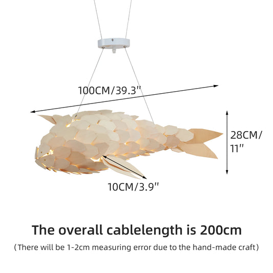 Vrygle Modern LED Fish Shaped Pendant Light Adjustable