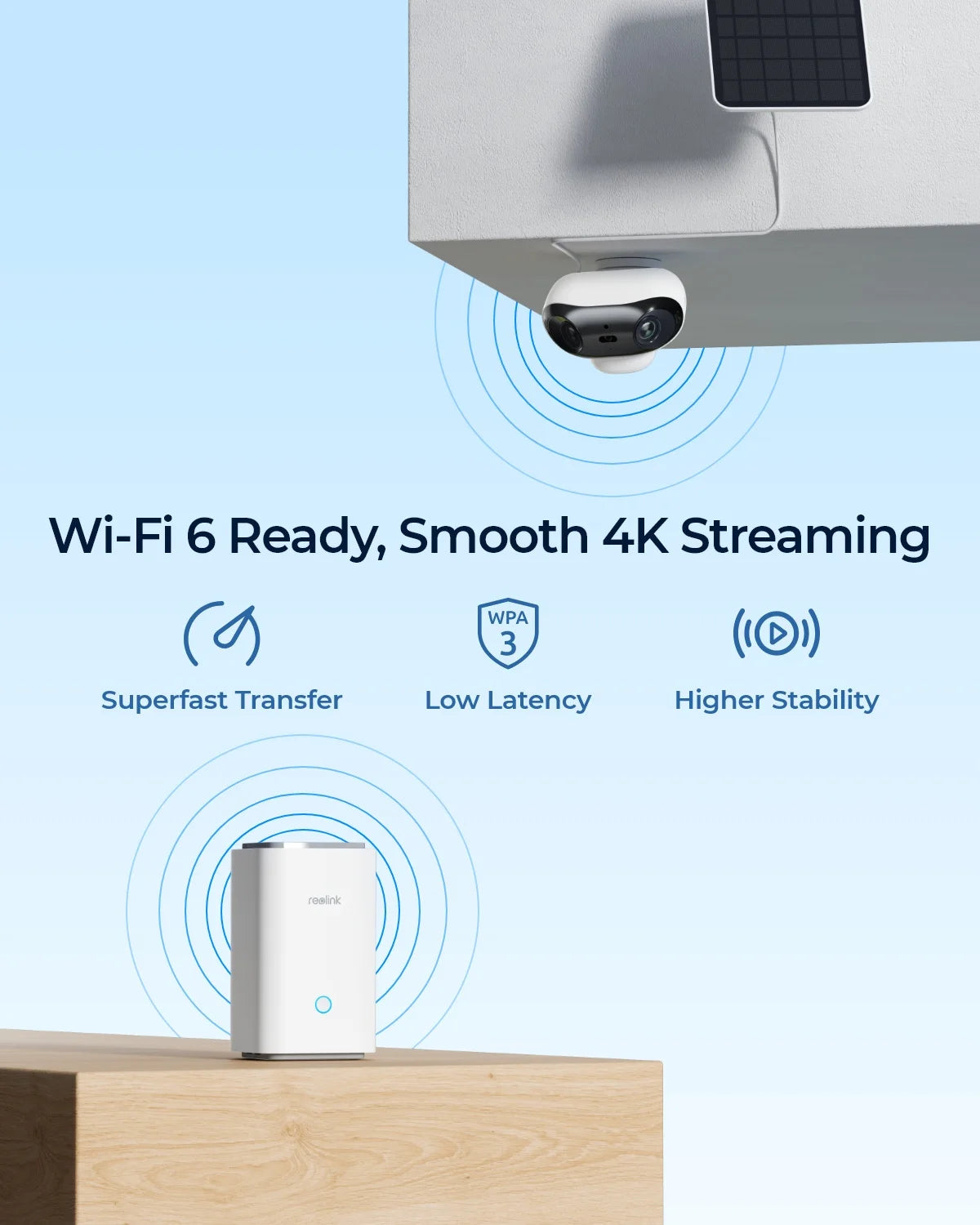 Reolink 4K Solar & Battery Powered Wireless Security Camera 180° ColorX Night Vision Outdoor WiFi Camera AI Home Hub Compatible