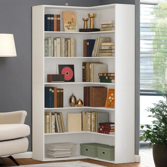 ANCTOR 6 Tier Corner Bookshelf Modern Etagere Storage Rack