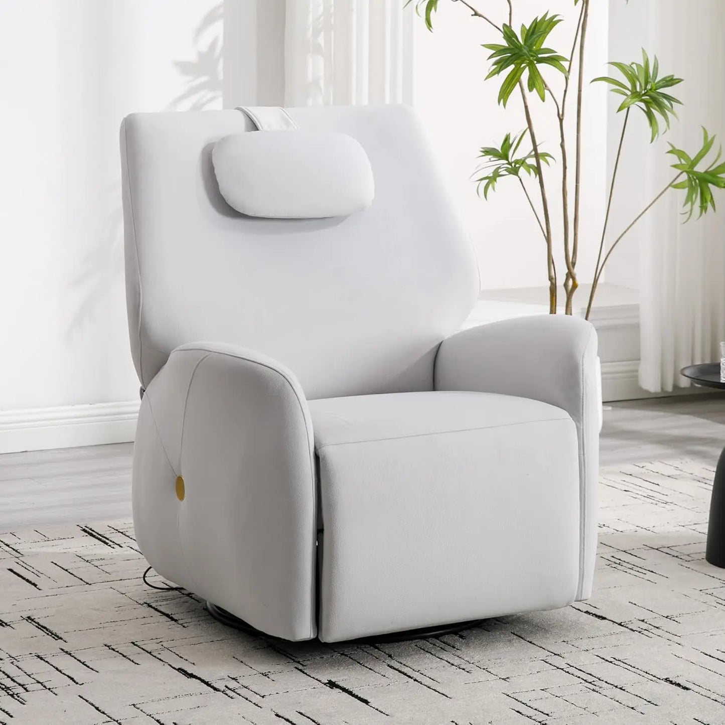 Swivel Rocker, Power Recliner Chair, Nursery Glider Recliner with Adjustable Headrest, USB Ports, Living Room Chairs