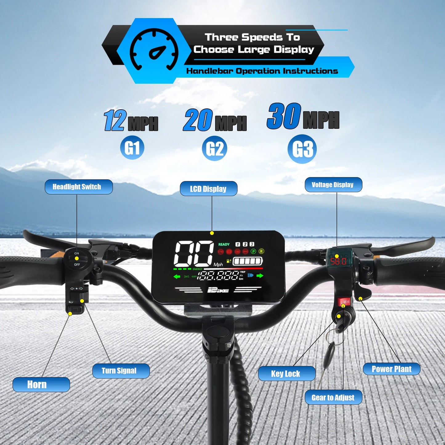 Arwibon Q30 Adult Electric Scooter 2500W 30MPH Off-Road