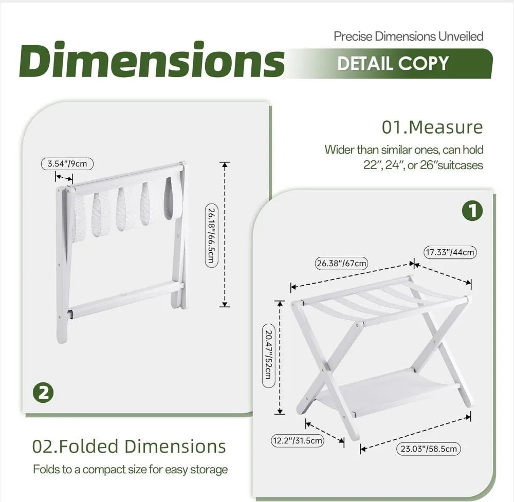 Hign Concerned Folding Luggage Rack With Storage Shelf