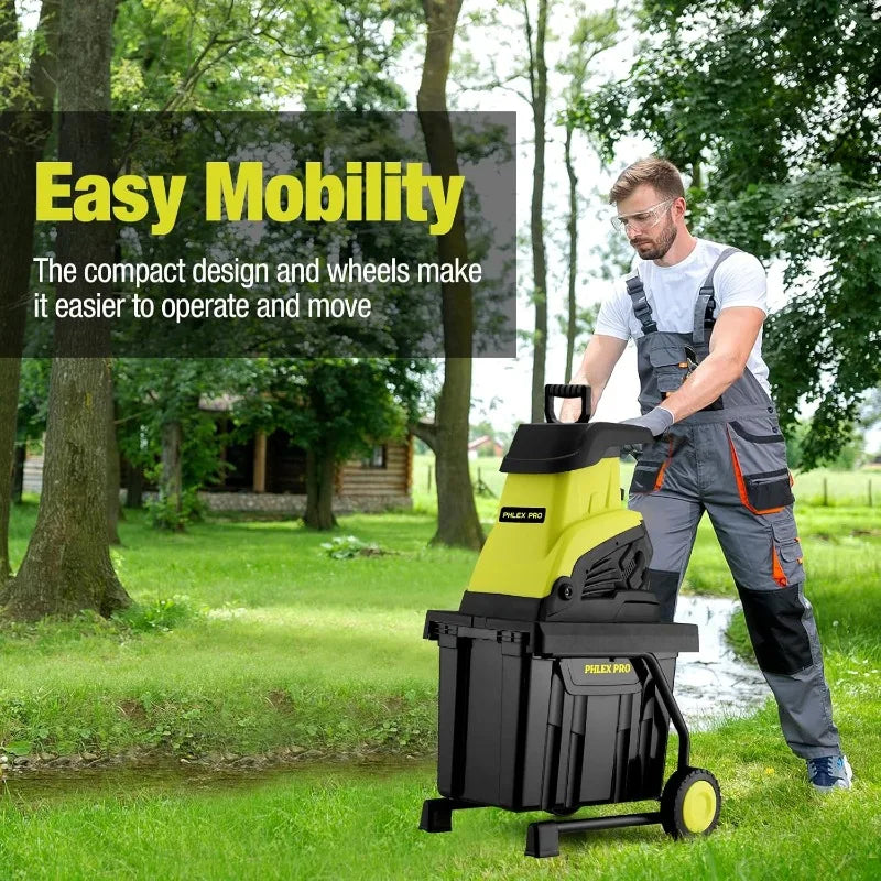 XMSJ Wood Chipper Shredder Corded Electric 15 Amp Pro