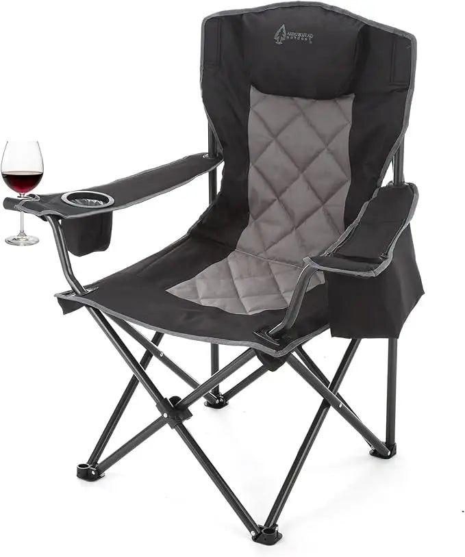 Portable Folding Camping Chair with Cooler and Cup Holders