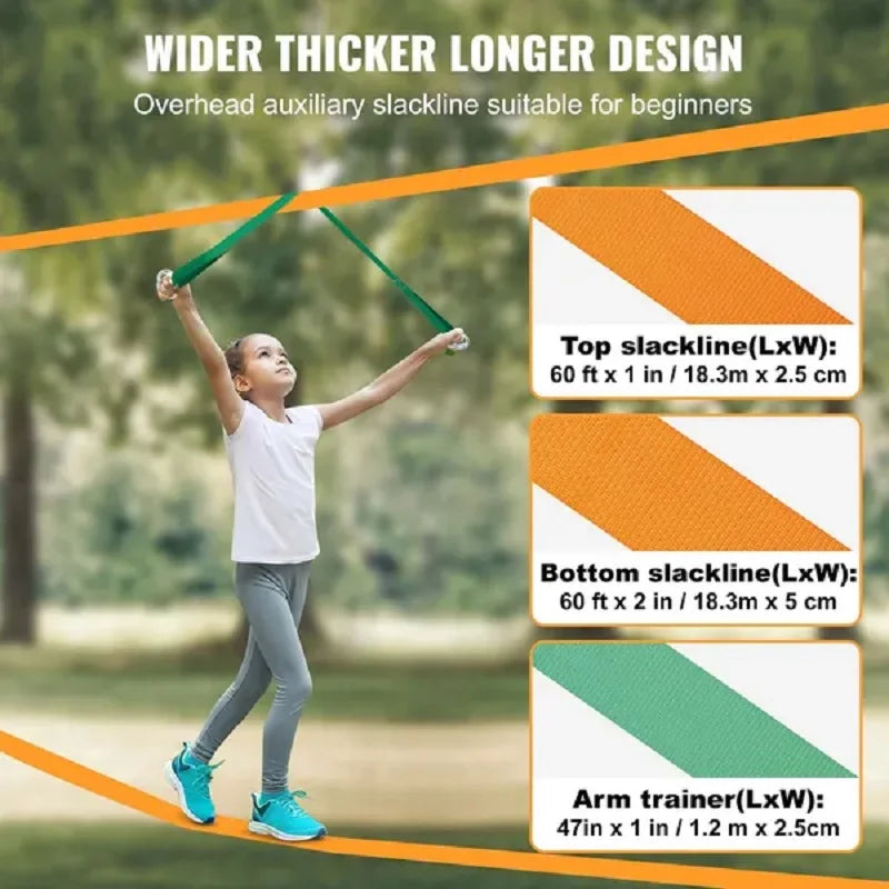 VEVOR Slackline Kit With Training Line And Accessories