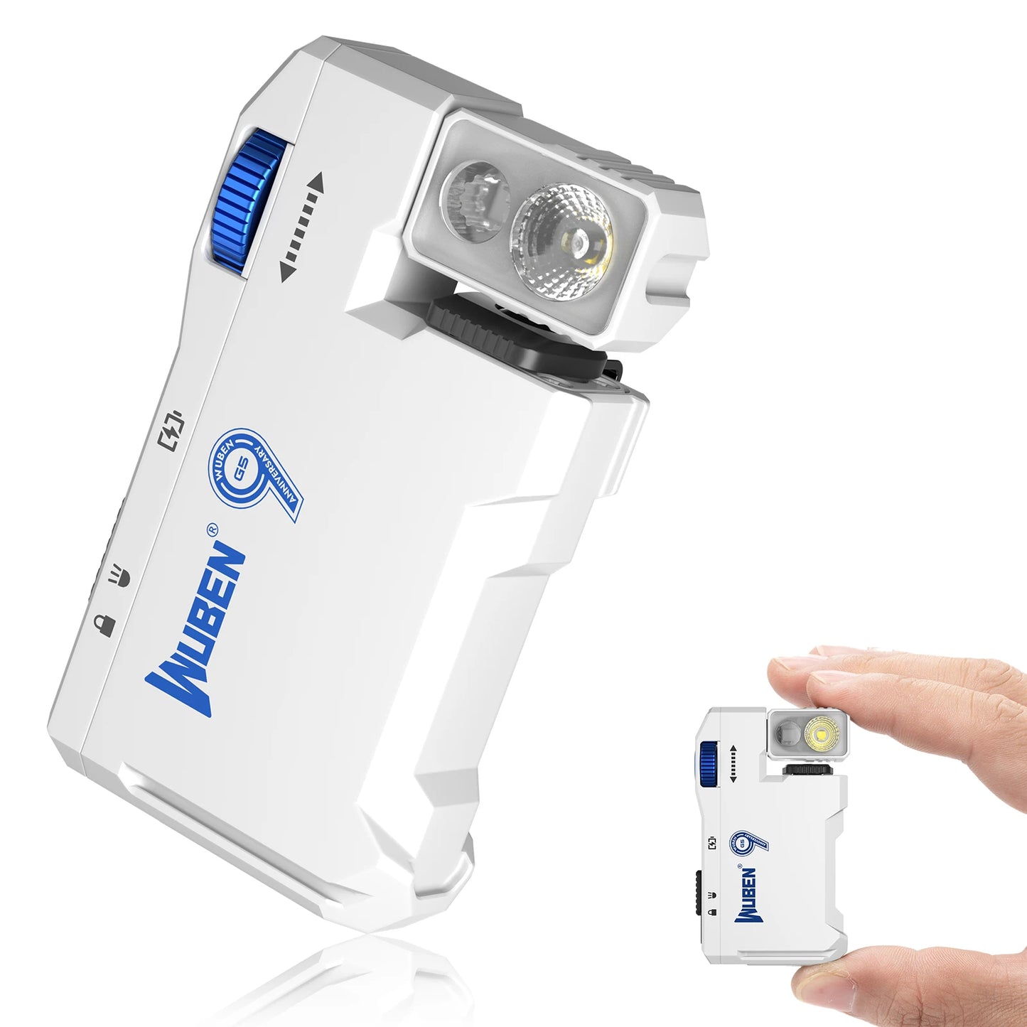 WUBEN G5 Rechargeable EDC Flashlight Dual Light RGB Pro