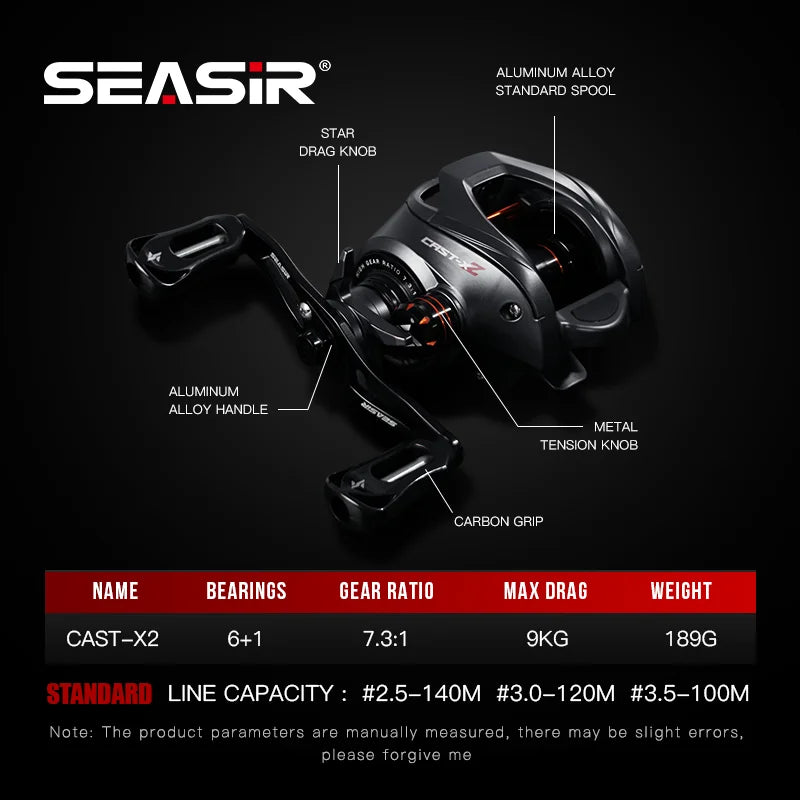 SeaSir Cast X2 Baitcasting Reel Hybrid Ceramic Bearing