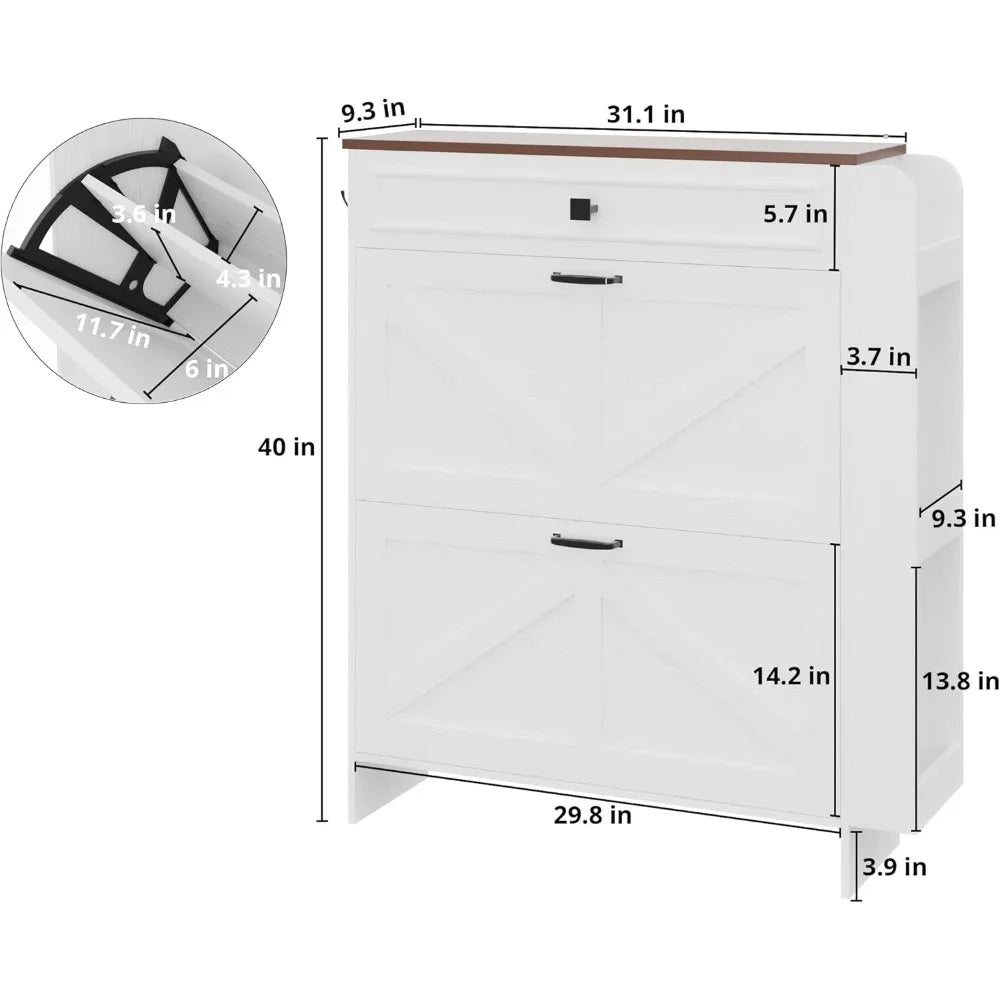 Hign-Concerned Chemical Shoe Cabinet With Barn Door