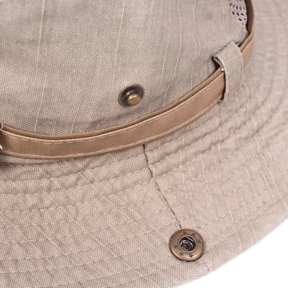 CN Outdoor Bucket Hat Men Summer Breathable Panama Cap