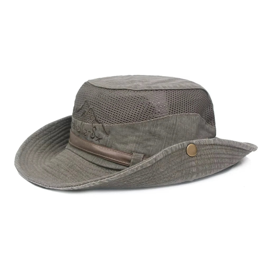 CN Outdoor Bucket Hat Men Summer Breathable Panama Cap