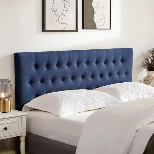 Tufted Upholstered Queen Headboard Adjustable Height Wood