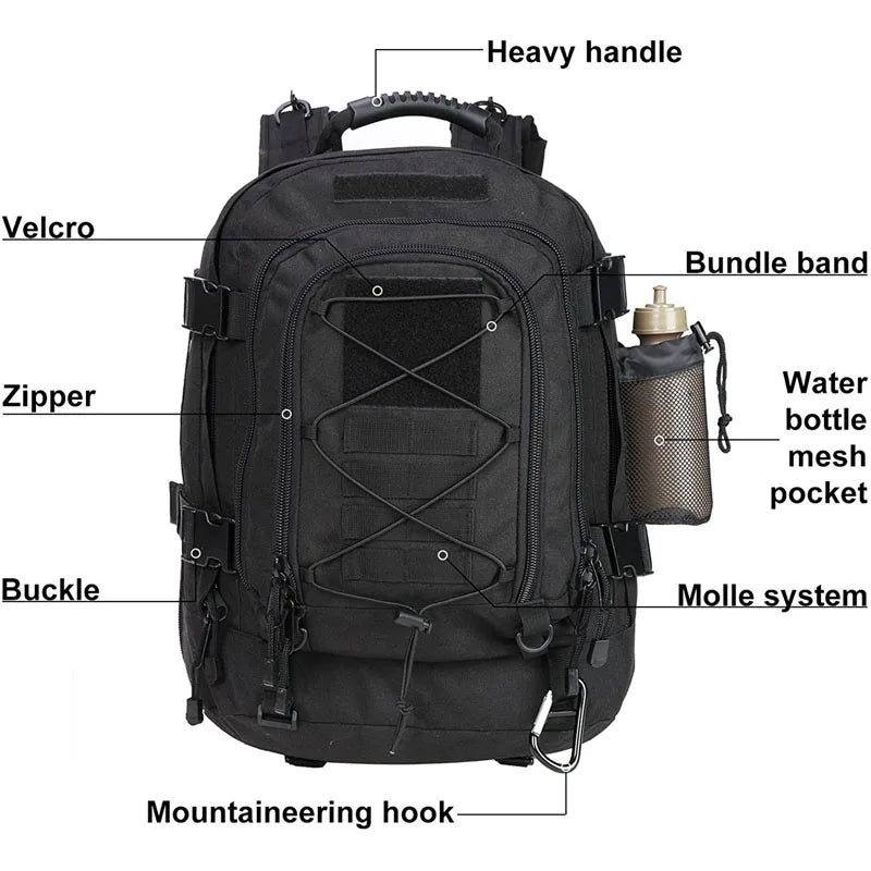 LQARMY Military Tactical Backpack Molle Rucksack Outdoor