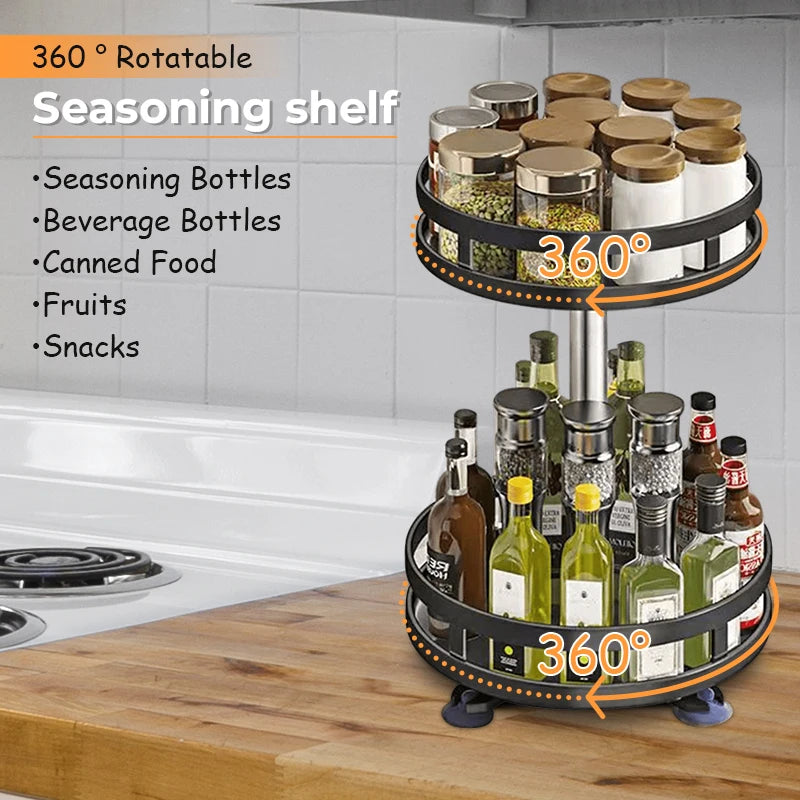 Hign Concerned 360 Rotation Spice Rack Organizer Kitchen