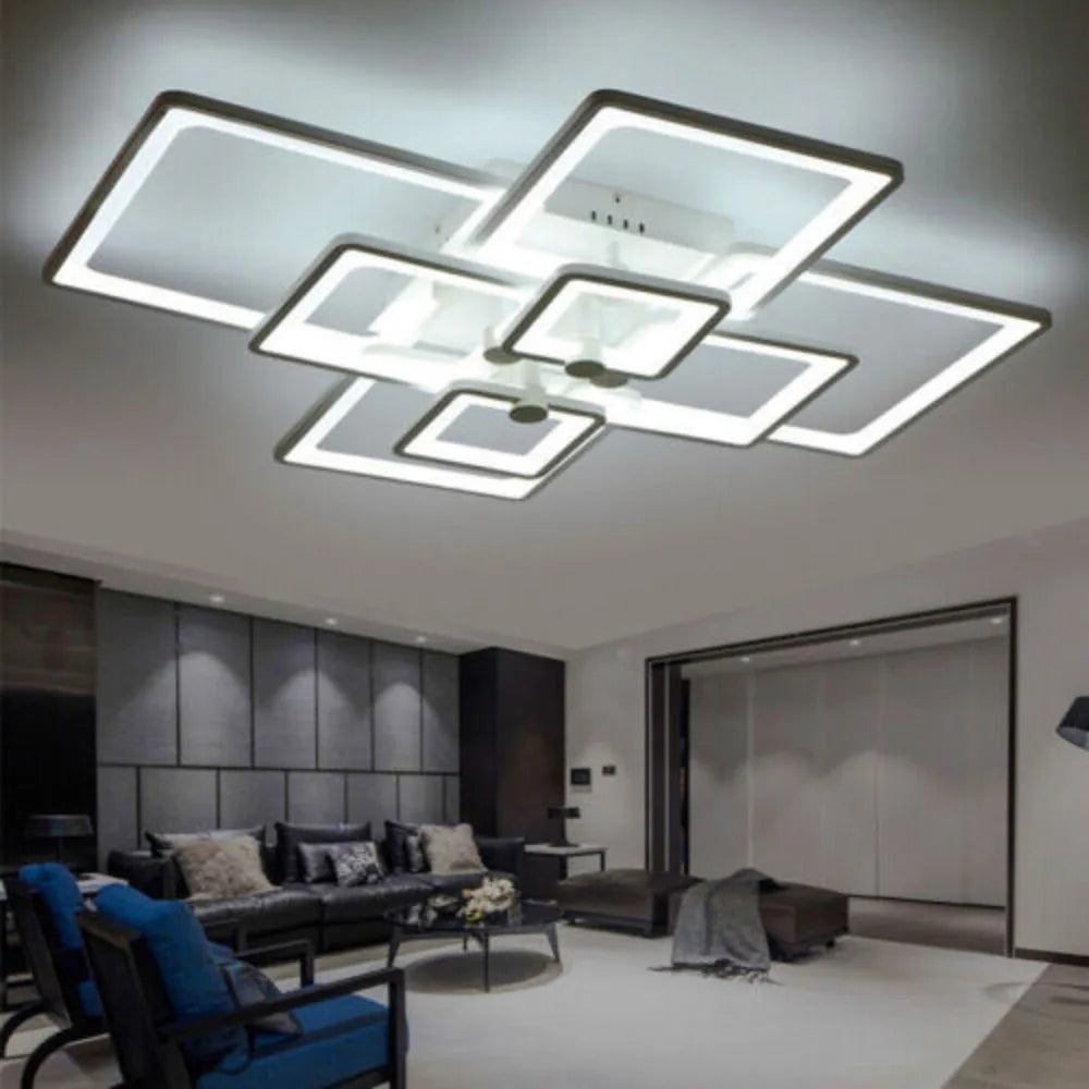 Bymaocar Modern 8 Heads LED Ceiling Light with Remote
