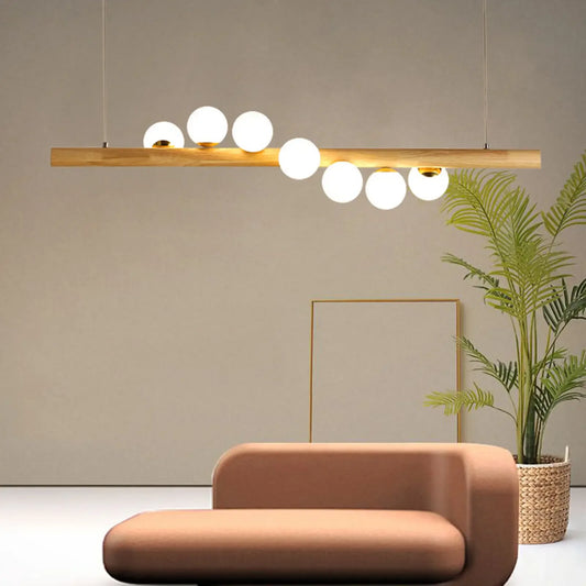 Modern 7-Light Glass Bubble Chandelier for Kitchen Island