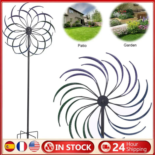 Public Craft Windmill Double-Layer Outdoor Wind Catcher Wear Resist Windmill Ornament for Yard Decoration Accessories Tool