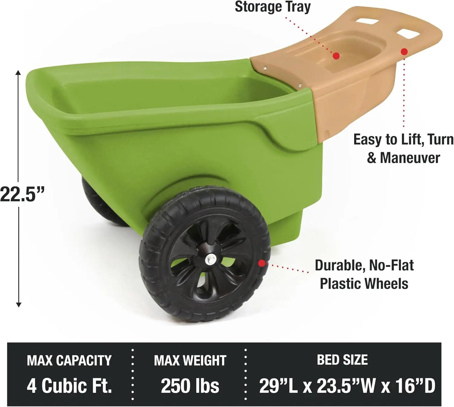Easy Haul Wheelbarrow With Garden Tool Storage Tray
