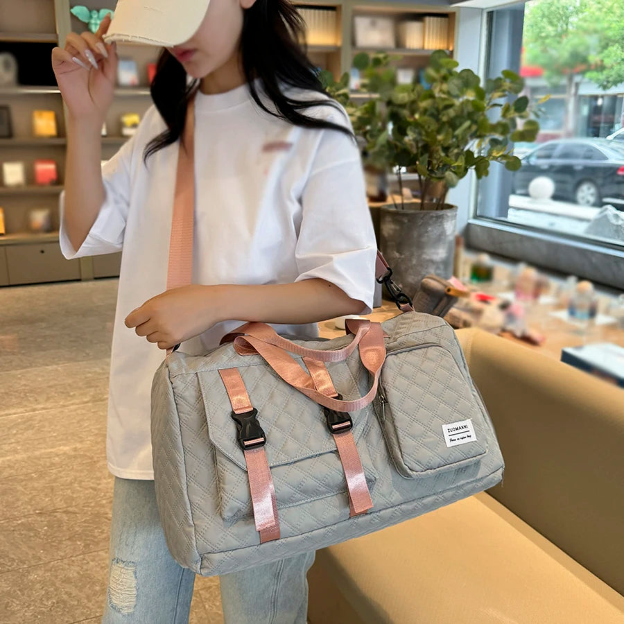 Durable Nylon Travel Duffle Bag Portable Gym Shoulder Bag