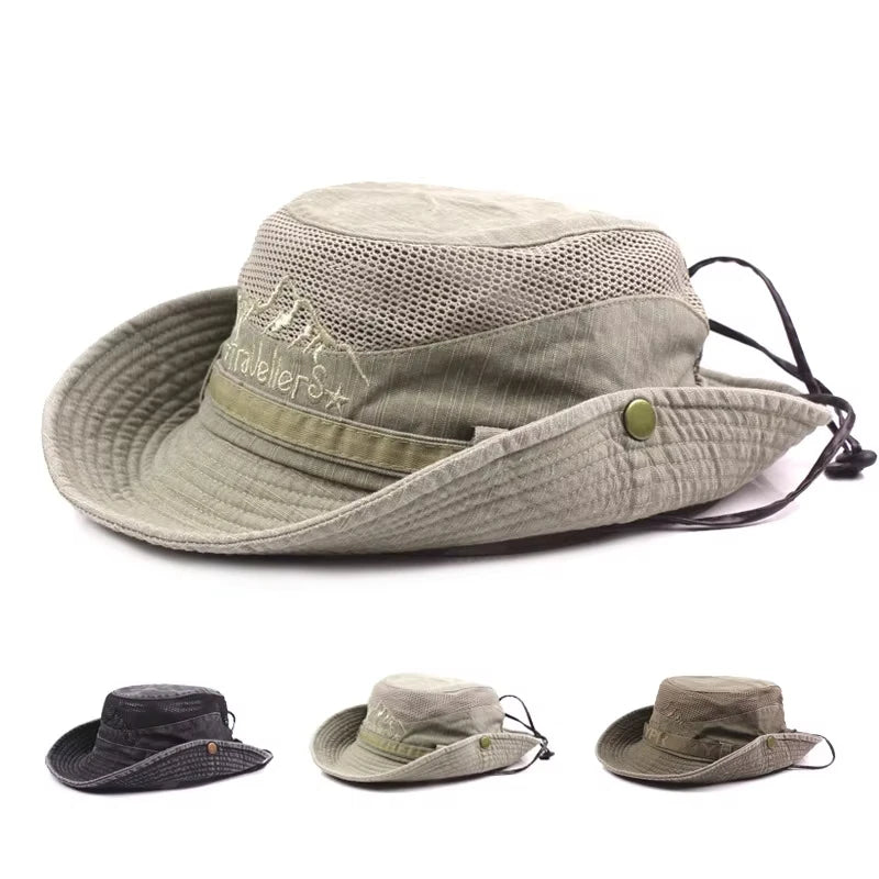 CN Outdoor Bucket Hat Men Summer Breathable Panama Cap